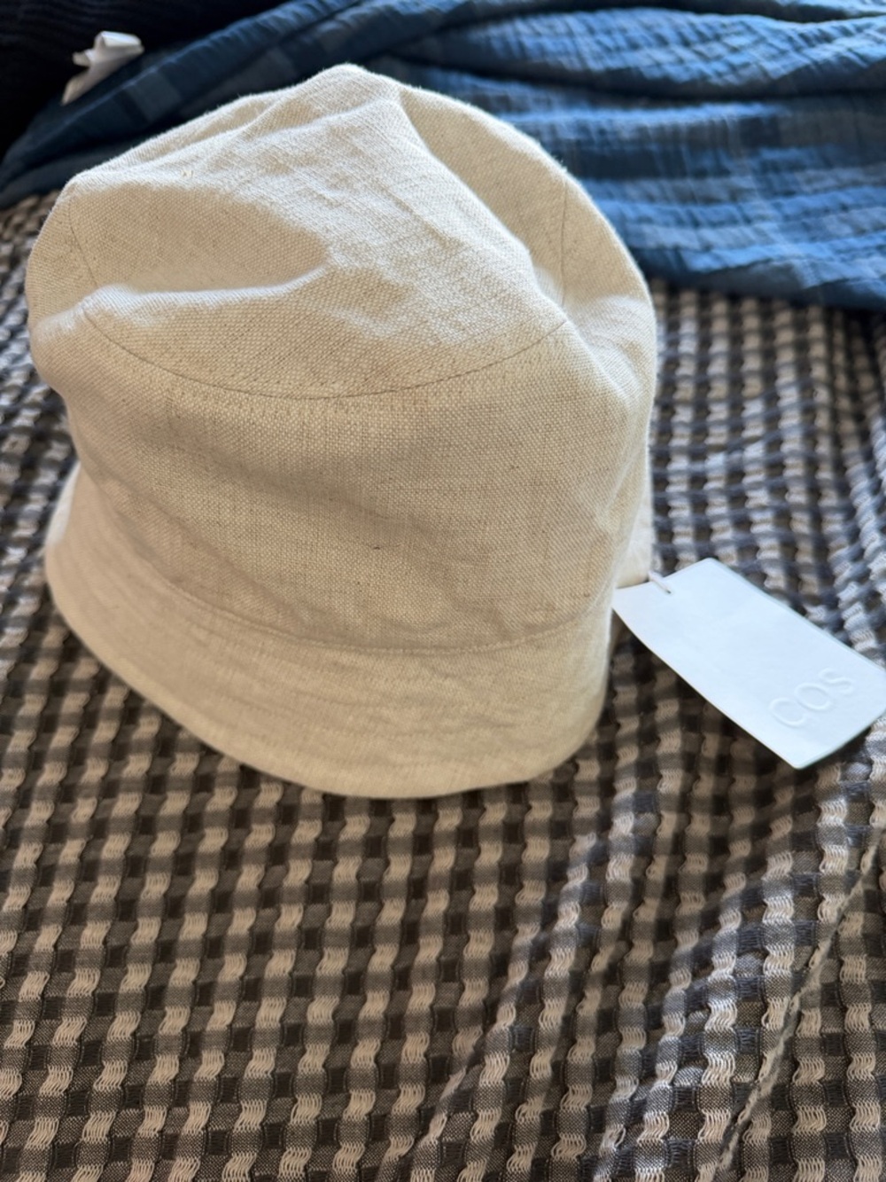 COS Cream Linen Bucket Hat